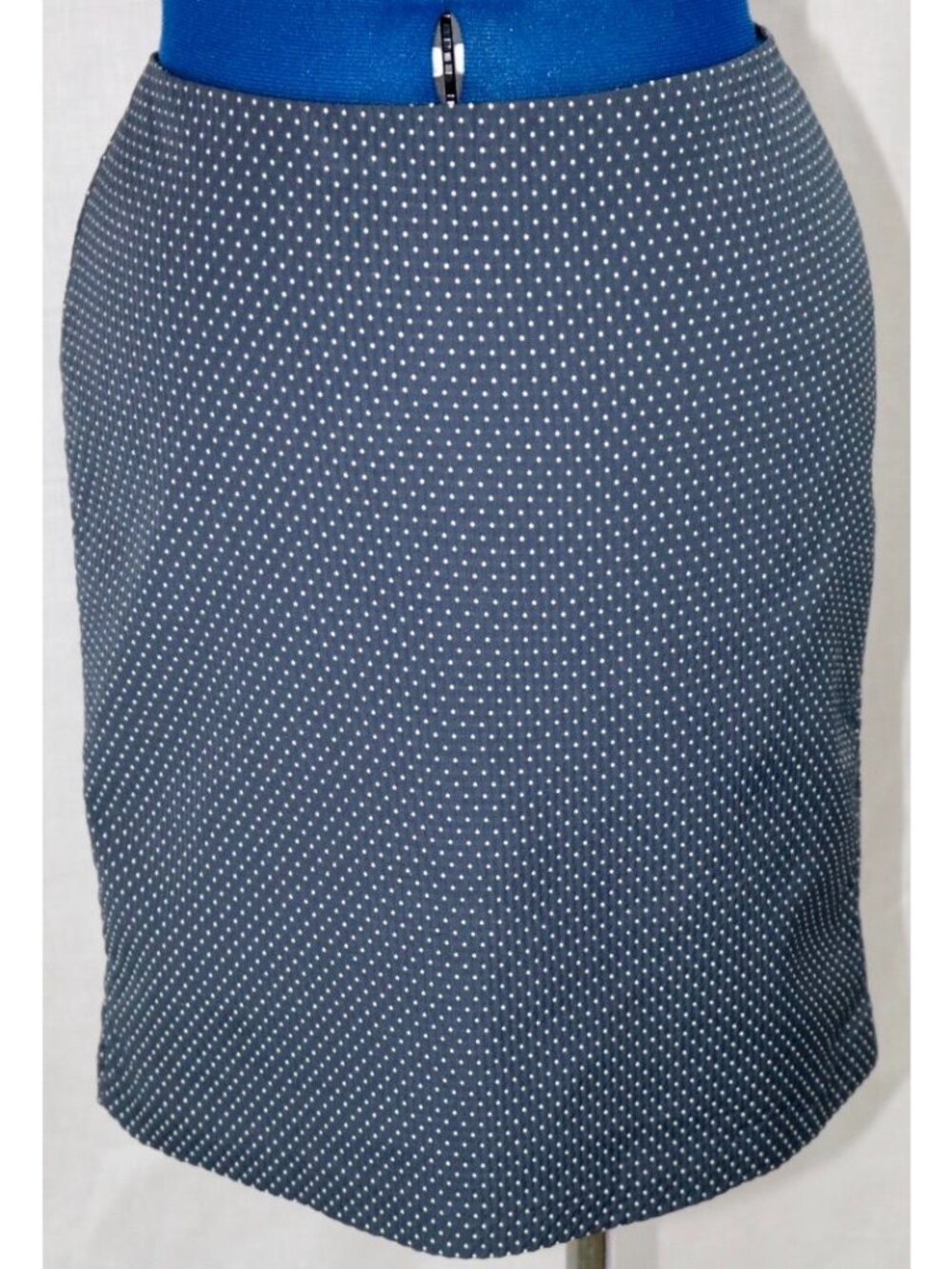 Quiet Luxury Kenar Skirt Women 6 Navy White Polka Dot Old Money Tailored Fit VTG - Picture 1 of 7